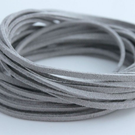 3mm Faux Suede Cord - Grey