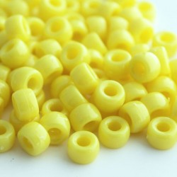 Pony Beads - Lemon Yellow - Pack of 100