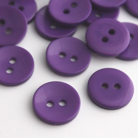 15mm 2 Hole Resin Buttons - Purple