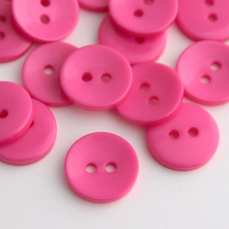 15mm 2 Hole Resin Buttons - Pink