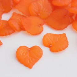 16mm Frosted Acrylic Leaves - Orange