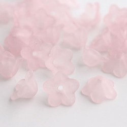 12mm Frosted Acrylic Flower Beads - Light Pink