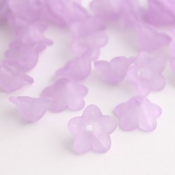 12mm Frosted Acrylic Flower Beads - Pale Lilac