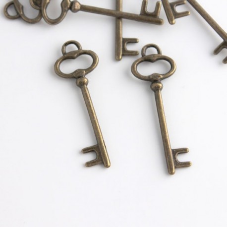 Bronze Tone Large Key Charms