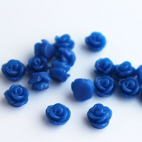  Tiny Resin Flower Cabochon - Blue