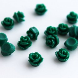  Tiny Resin Flower Cabochon - Green