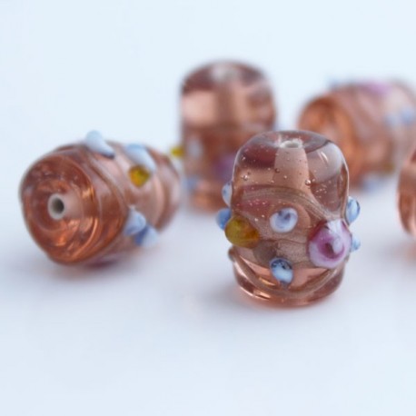 Lampwork 'Wedding Cake' Bead - Peach