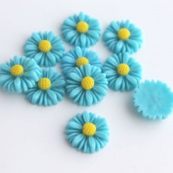 13mm Flower Cabochon - Blue