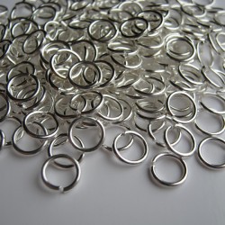 7mm (x 1mm) Jump Rings - Silver Plated - Pack of 100