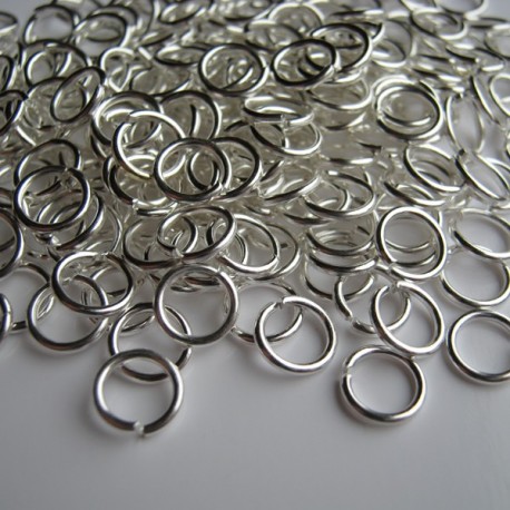 7mm (x 1mm) Jump Rings - Silver Plated - Pack of 100