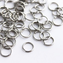 7mm Silver Tone Jump Rings - Pack of 100