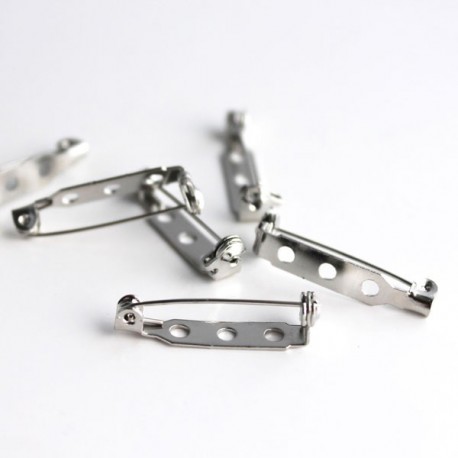 26mm Silver Tone Brooch Backs - Pack of 5