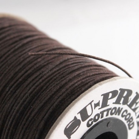 1mm Premium Waxed Cotton Cord - Brown - per metre