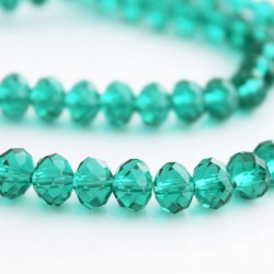 6mm x 8mm Light Emerald Crystal Rondelle Beads