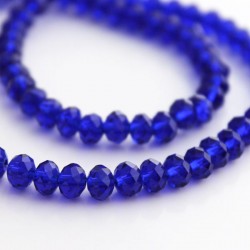 4mm x 6mm Crystal Rondelle Beads - Cobalt Blue - 20cm Strand