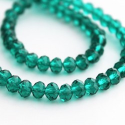 4mm x 6mm Crystal Rondelle Beads - Light Emerald - 20cm Strand