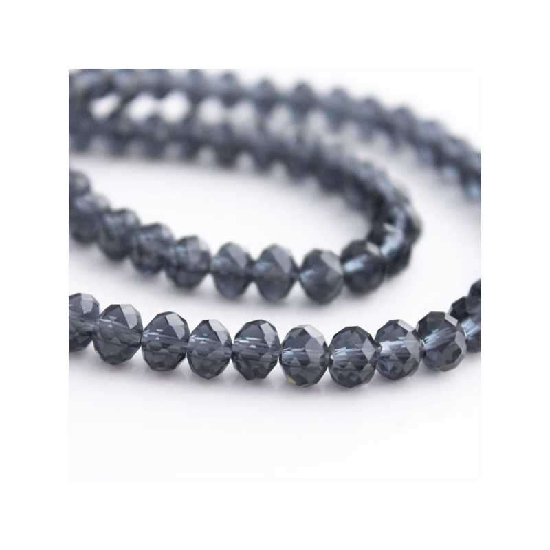 4mm x 6mm Crystal Rondelle Beads Grey Jewellery Making Supplies Ireland