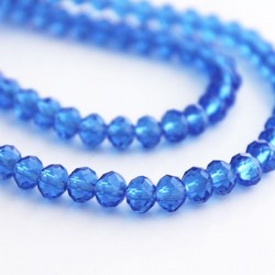 4mm x 6mm Crystal Rondelle Beads Sapphire Blue- 23cm Strand