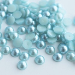 6mm Faux Pearl Acrylic Cabochons - Pale Blue