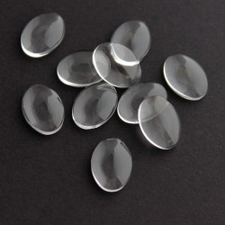 Clear Glass Oval Cabochons 14mm x 10mm