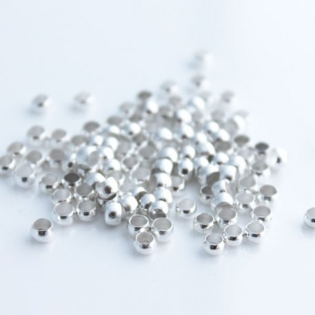 3.5mm Crimp Beads - Silver Plated - Pack of 100