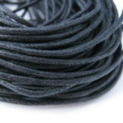 2mm Black Waxed Cotton Cord