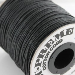 1mm Premium Waxed Cotton Cord - Black - per metre