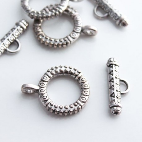 Antique Silver Tone 18mm Chunky Toggle Clasp
