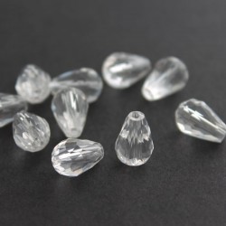 Crystal Glass 12mm Teardrop Beads - Clear