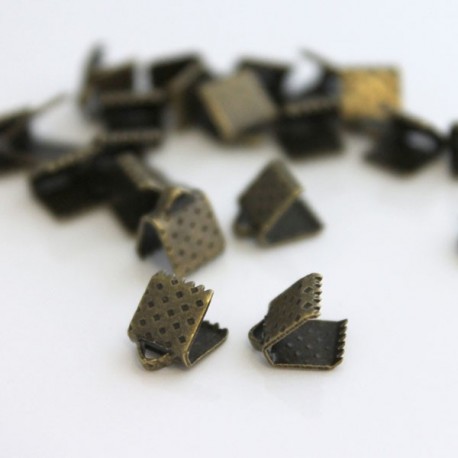 Ribbon Ends - Bronze Tone