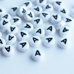 7mm Acrylic Alphabet Beads - Letter "A" - Pack of 40