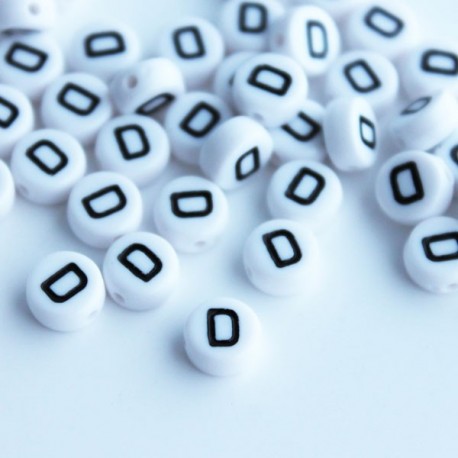 7mm Acrylic Alphabet Beads - Letter "D" 