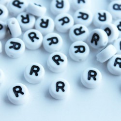 7mm Acrylic Alphabet Beads - Letter "R" 