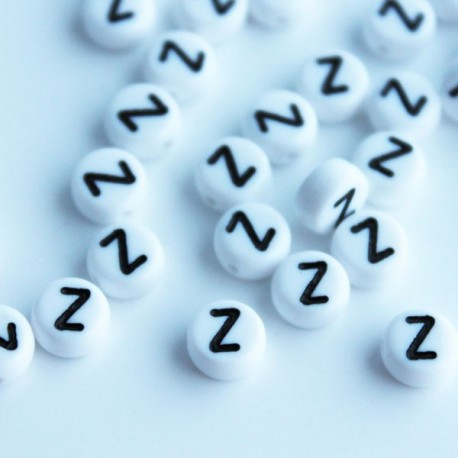 7mm Acrylic Alphabet Beads - Letter "Z" 