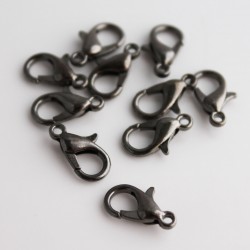 12mm Lobster Clasp - Gunmetal - Pack of 10