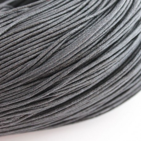 1.5mm Value Waxed Cotton Cord - Black - 5 m