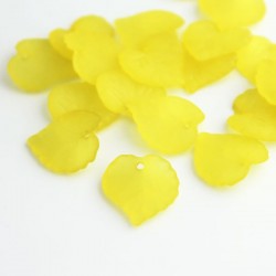16mm Frosted Acrylic Leaves - Yellow