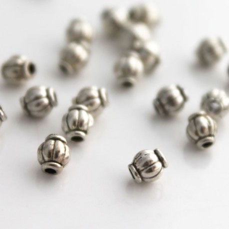 4mm Barrel Spacer Bead - Antique Silver Tone - Pack of 40