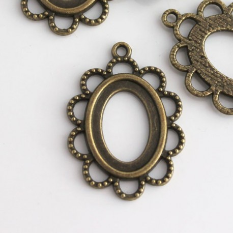 Oval Cabochon Setting - Bronze Tone (fits 18mm x 13mm) - Pack of 1