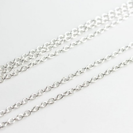 Silver Plated Link Chain 3mm x 2mm - 2 metres
