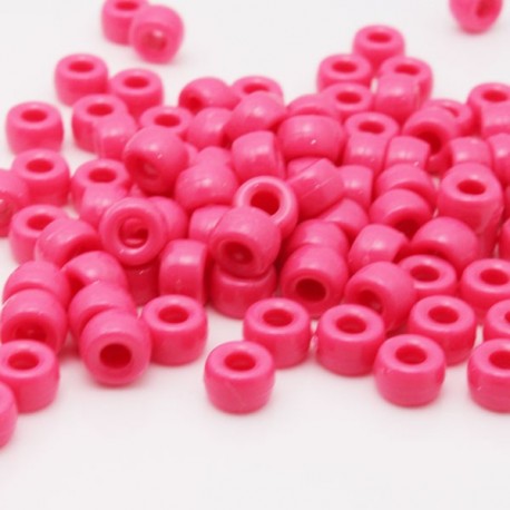 Pony Beads - Deep Pink - Pack of 100