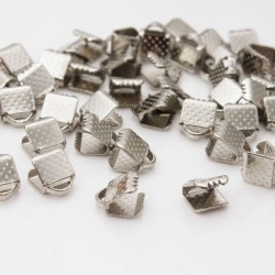 Ribbon Ends - Silver Tone