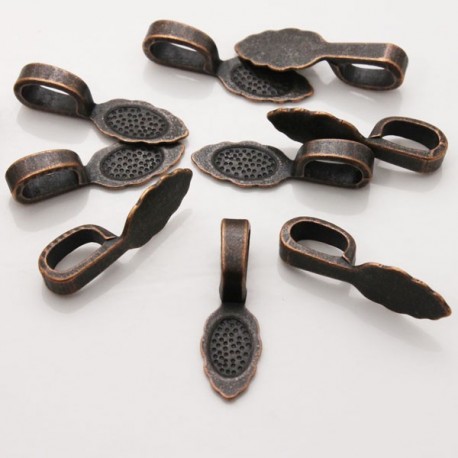 Copper Tone Glue On Pendant Bails - 26mm