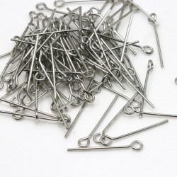20mm Silver Tone Eyepins - Pack of 100