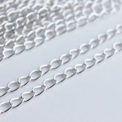 Silver Plated Curb Chain 6mm x 4mm - 2 metres