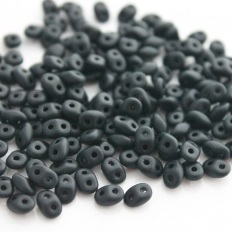 Superduo Beads - Jet Matt