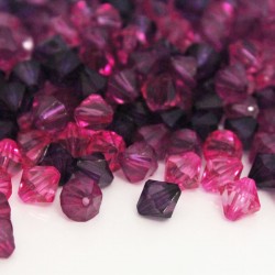 8mm Acrylic Bicone Beads - Purple & Pink Mix