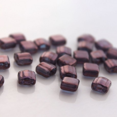 Czech Glass Silky Arc 2-Hole Beads 6mm - Crystal Vega