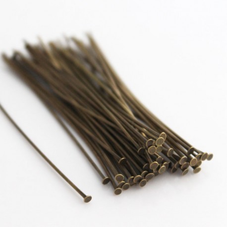50mm Bronze Tone Brass Headpins - Pack of 50