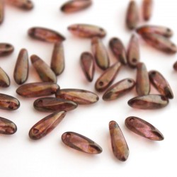 Dagger Beads 3mm x 10mm - Amethyst Rose Lustre